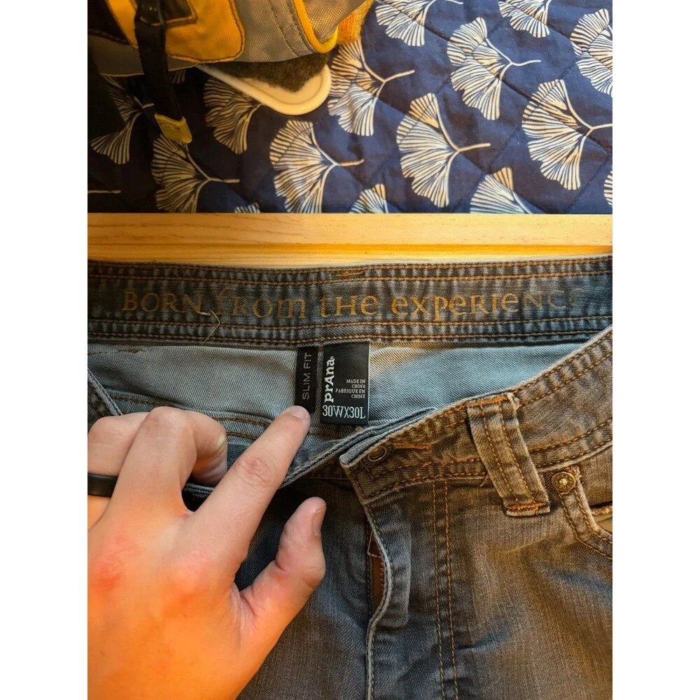 prAna Men’s 30x30 Gray Slim Fit Jeans Denim 5 Pocket Outdoor Casual